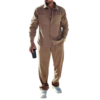 Men's Corduroy Tracksuit Set