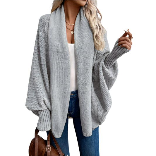 Shawl Collar Open Front Cardigan