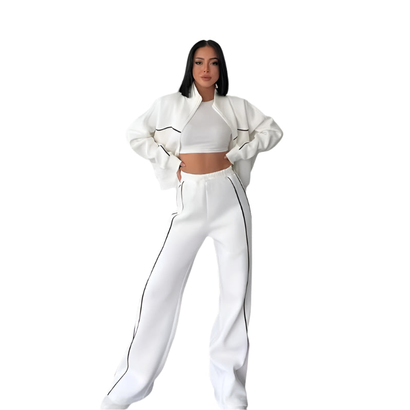 Zip-Up Tracksuit Set with Joggers