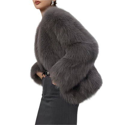 Elegant Winter Soft Faux Fur Coat