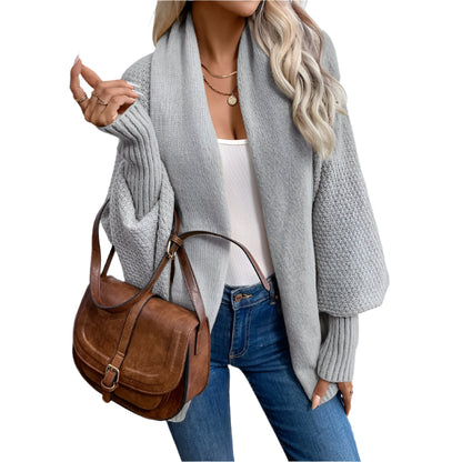 Shawl Collar Open Front Cardigan