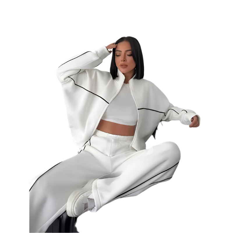 Zip-Up Tracksuit Set with Joggers