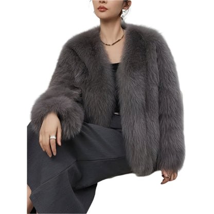 Elegant Winter Soft Faux Fur Coat