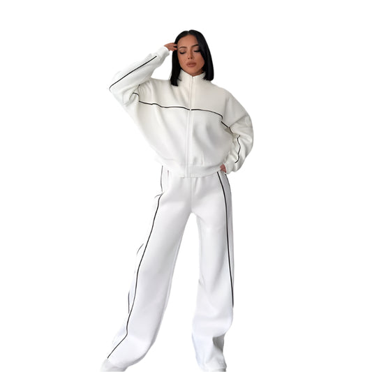 Zip-Up Tracksuit Set with Joggers