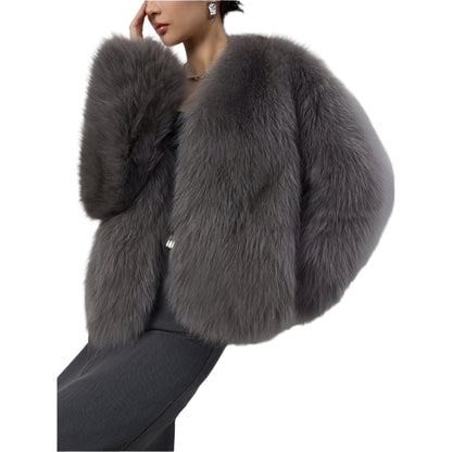 Elegant Winter Soft Faux Fur Coat