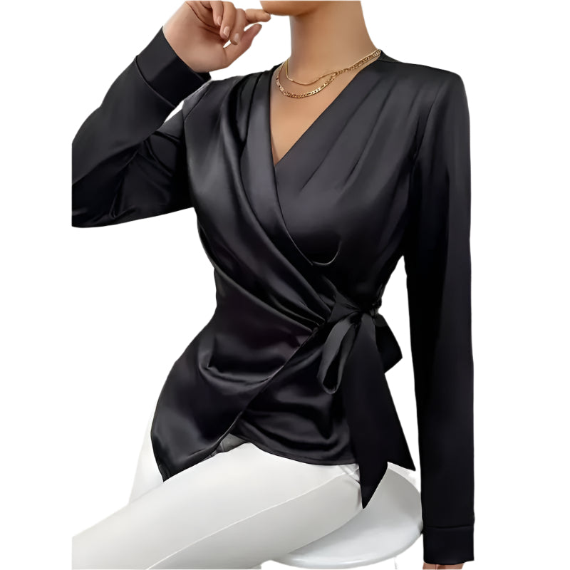 Elegant V-Neck Long Sleeve Blouse