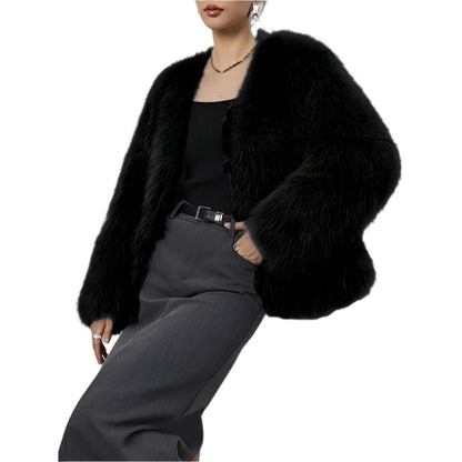 Elegant Winter Soft Faux Fur Coat